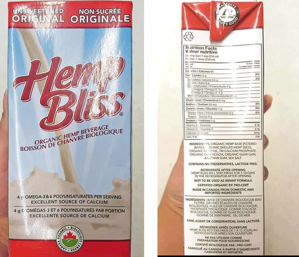 Milk alternatives - hemp milk