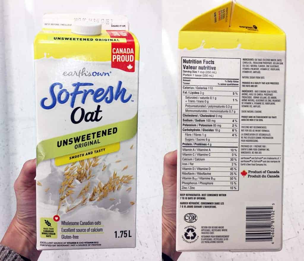 Milk alternatives -oat beverage