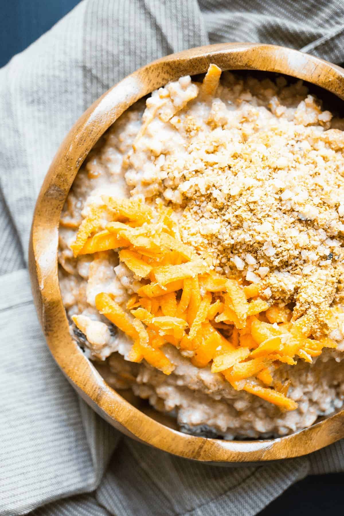 high protein oatmeal - carrot cake